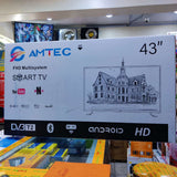 Amtec 43″ Smart Android TV – Frameless with Bluetooth.