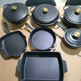 Heavy Duty Cast Iron Enamel Cookware Set.