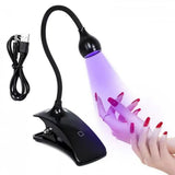 Portable UV USB Nail Polish Lamp – Flexible Clip-On Gel Polish Dryer for Manicure & Pedicure