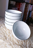 Black Rimmed Bowls – Premium Dining Bowls (Set of 6)
