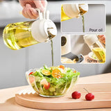 2-in-1 600ml Oil Jar – Oil Sprayer & Dispenser for Kitchen