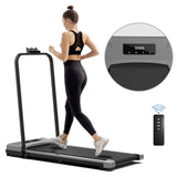 8-Speed Foldable Walking Pad Treadmill – Compact Indoor Walking & Light Jogging Machine with Handlebars