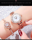 Diamond Luxury Jewelry Gift Set – Watch & Accessories for Ladies.