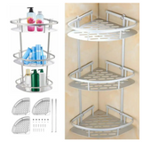 3 Layer Space Aluminum Bathroom Corner Shelf – Durable Bathroom Storage Organizer