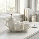 8PC ELEGANT TEA SET – STYLISH TEA & COFFEE SERVING SET .