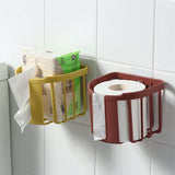 Punch-Free Toilet Paper Holder Shelf – Wall-Mounted Bathroom & Kitchen Tissue Organizer