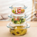 Signature High Borosilicate 3-Piece Glass Casserole Set with Lids – 0.7L, 1L & 1.5L