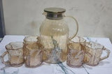 Mu Yan Golden 7 pc Glass Water Set – Elegant & Durable .