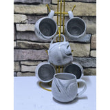 Blue Marble Ceramic Cups – 6-Piece Set.