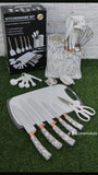 25-Piece Silicone Kitchen Utensil Set – Marble White Cooking Tools