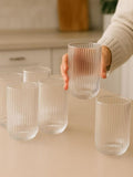 6-Piece Ribbed Water & Juice Glass Set – 400ml