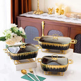 3PCS Ceramic Chafing & Serving Dish Set.