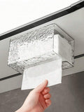 Creative Glacier Pattern Tissue Box Holder – Translucent Wall-Mounted Tissue Dispenser