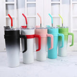 1200ml Stainless Steel Insulated Tumbler with Handle & Straw