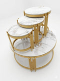 4-in-1 Executive Pure Marble Table – Elegant Multi-Table Set