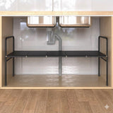Extendable Under-the-Sink Organizer – Adjustable Kitchen & Bathroom Storage Rack