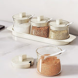 3PCS Glass Canister Seasoning Set – Premium Borosilicate Glass Spice Storage