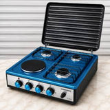 Eurochef 3 Gas + 1 Electric Table Top Cooker – 4 Burner Gas & Electric Stove