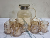 Mu Yan Golden 7 pc Glass Water Set – Elegant & Durable .