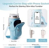 Cooler Bag Water Bottle Carrier Bag with Phone Pocket – Compatible with Stanley Cups