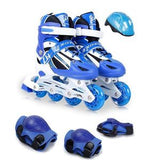 Adjustable Kids Roller Skates Set with Helmet & Protective Gear