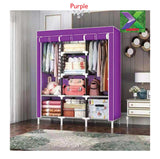 Three-Column Metallic Portable Wardrobe – 130×45×160 cm