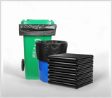 50PCS Large Black Garbage Bags – Heavy-Duty Waste Disposal Bags