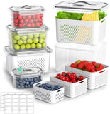 Set of 4 Refrigerator Storage Containers – Airtight & Durable Food Organizer