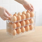 3 Layer Acrylic 30-Egg Storage Fridge Box – Space-Saving Refrigerator Egg Organizer