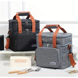 Double Compartment Thermal Insulated Lunch Bag – Oxford Fabric Food Storage Bag