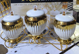 3PCS Deco Ceramic Canister Set – 1L Sugar, Coffee & Tea Storage Containers