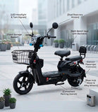 All-Black Utility Electric Scooter – Heavy-Duty 2-Seater