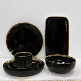 32-Piece Black Dinner Set – Elegant & Durable