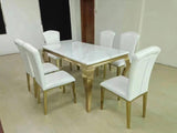 6-Seater Executive Modern Marble Dining Table – Elegant Contemporary Dining Room Table