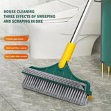 3-in-1 V-Shaped Floor Scrubbing Brush – Broom, Scrubber & Squeegee
