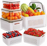 Set of 4 Refrigerator Storage Containers – Airtight & Durable Food Organizer