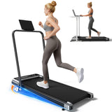 8-Speed Foldable Walking Pad Treadmill – Compact Indoor Walking & Light Jogging Machine with Handlebars