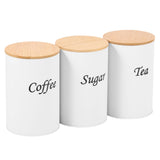 3PCS Sugar, Tea & Coffee Canister Set – Stylish Kitchen Storage Containers.
