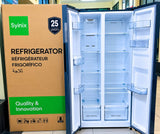 Syinix 460L Side-by-Side No Frost Refrigerator with Water Dispenser.