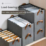 Foldable Grey Clothes Storage Bag & Laundry Bin (47 × 29 × 20cm)