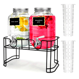 2-in-1 Glass Juice Dispenser – 8L Total Capacity (4L Each)
