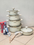 12-Piece DONNOR VERA Granite Non-Stick Cookware Set – Germany Technology