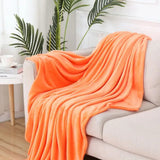 Orange Plain Fleece Blanket – Soft & Cozy.
