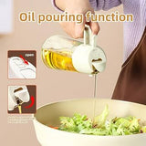2-in-1 600ml Oil Jar – Oil Sprayer & Dispenser for Kitchen