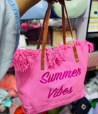 Summer Vibes Large Capacity Women’s Tote Bag – Linen Beach, Market & Everyday Shopping Bag