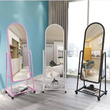 Full-Length Dressing Mirror with Wheels & Shoe Rack