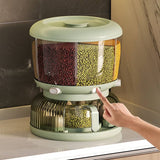 Round Partitioned Cereal Dispenser.