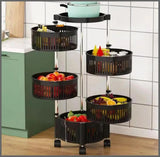 Round Plastic Fruit Rack – Kitchen Counter Organizer