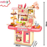 56-Piece Mini Kitchen Set Toy – Pink Pretend Play Set