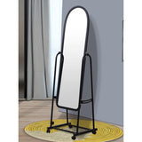 Full-Length Dressing Mirror with Wheels & Shoe Rack